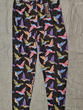 Women’s Black Hummingbird-Print Leggings